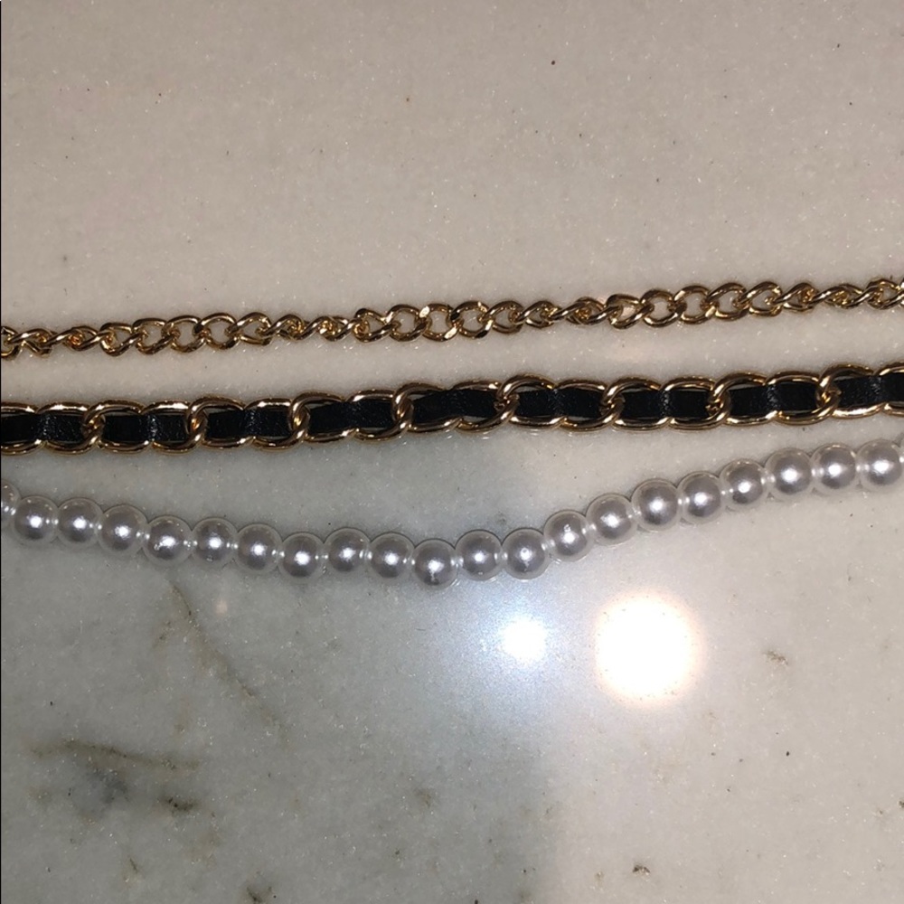 Glasses and sunglasses chain. Triple chain